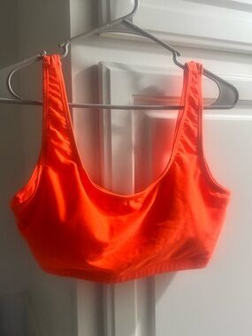 Neon Orange Scoop-Back Bralette - Women Two Piece Bathing Suit